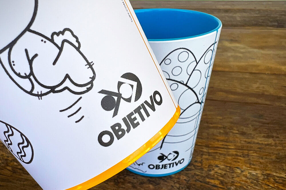 Copo Para Colorir Corporativo, Produção Customizada Para Colégio Objetivo Copo Para Colorir Corporativo, Produção Customizada Para Colégio Objetivo