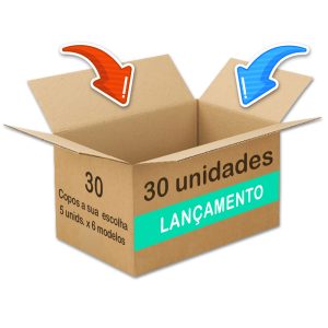 MONTE SUA CAIXA, com Copos Copos Para Colorir com Giz de Cera. Esta caixa vem com 30 copos, sendo 5 unidades de cada modelo que você escolher.