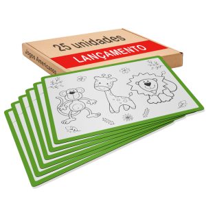 Jogo Americano para colorir com giz de cera. Com o tema Girafa.