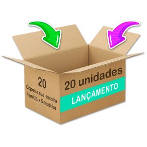 MONTE SUA CAIXA, vem com 20 copos, sendo 4 unidades de cada modelo que você escolher.