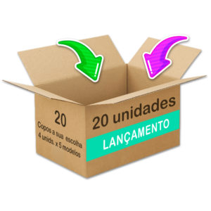 MONTE SUA CAIXA, vem com 20 copos, sendo 4 unidades de cada modelo que você escolher.