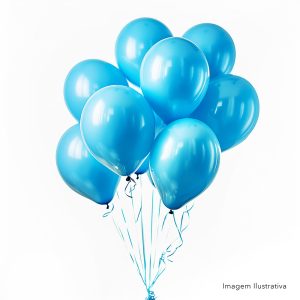 Balões de Festa Cor Azul Bebê