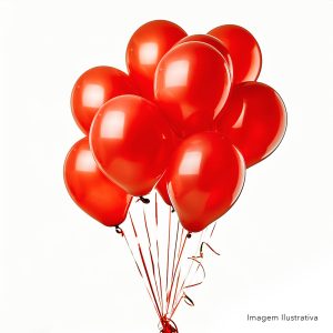 Balões de Festa Cor Vermelho Quente