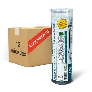 Caixa com 12 Réguas de Crescimento para Colorir com giz de cera, modelo Futebol Régua de Crescimento de Esporte