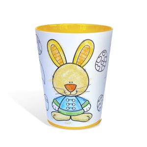 Copo para colorir Tuby, modelo Coelhinhos. Copos para colorir com giz de cera. Lavável, super original, bonito e resistente.