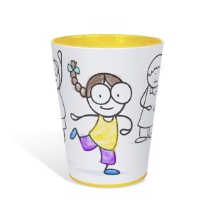 Copo para colorir Tuby, modelo Crianças. Copos para colorir com giz de cera. Lavável, super original, bonito e resistente