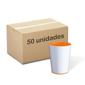 Caixa de copo Color Cup Laranja Personalizável para colorir com giz de cera. Lavável, super original, bonito e resistente.