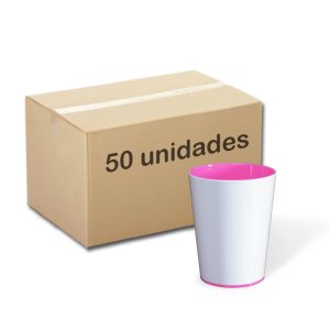Caixa de copo Color Cup Rosa Personalizável para colorir com giz de cera. Lavável, super original, bonito e resistente.
