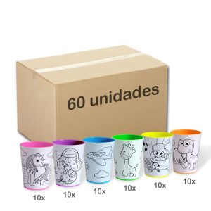 Copo para colorir com giz de cera. Lavável, super original, bonito e resistente.