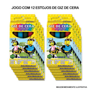 12 Estojos de Giz de Cera Acrilex