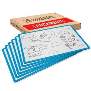 Jogo Americano para colorir com giz de cera. Com o tema Avião.