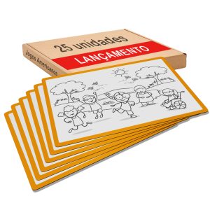Jogo Americano para colorir com giz de cera. Com o tema Crianças.
