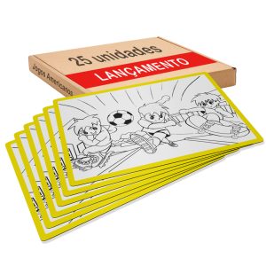 Jogo Americano para colorir com giz de cera. Com o tema Esporte.