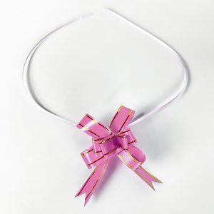 Laço Fácil Rosa para presentes. Perfeito para fazer arranjos com os Copos de Colorir