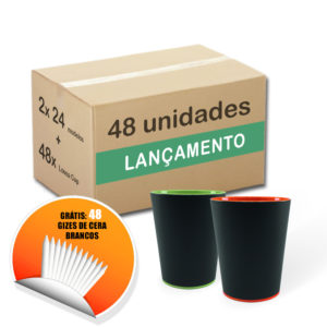 Caixa Lousa Duo com Dois modelos Lousa Cup Vermelho e Verde - Copo Lousa