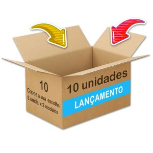 MONTE SUA CAIXA, vem com 10 copos, sendo 5 unidades de cada modelo que você escolher.