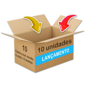 MONTE SUA CAIXA, vem com 10 copos, sendo 5 unidades de cada modelo que você escolher.