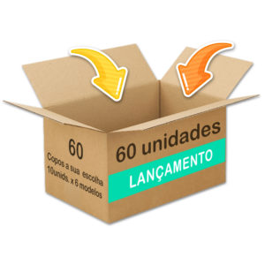 MONTE SUA CAIXA, com Copos Copos Para Colorir com Giz de Cera. Esta caixa vem com 60 copos, sendo 10 unidades de cada modelo que você escolher.