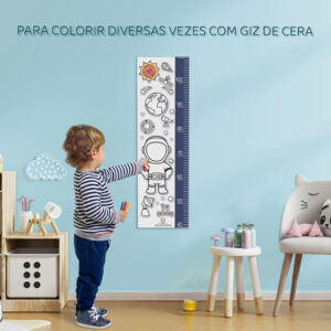 Régua de Crescimento para colorir diversas vezes usando giz de cera. Modelo Astronauta