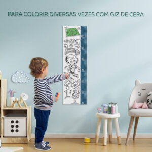 Régua de Crescimento para colorir diversas vezes usando giz de cera. Modelo Futebol